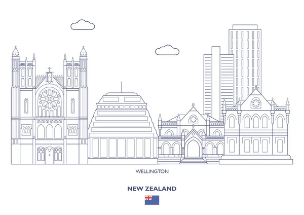 Wellington City Skyline, Neuseeland — Stockvektor