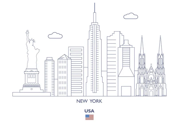 New York şehrinin silueti, ABD — Stok Vektör