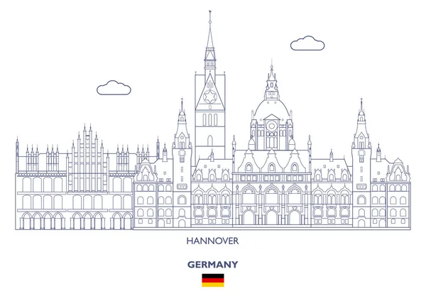 Hannover Linjär City Skyline Tyskland — Stock vektor