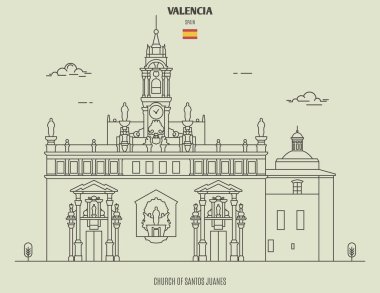 Valencia, İspanya 'daki Santos Juanes Kilisesi. Yer imi simgesi