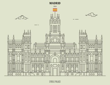 İspanya, Madrid 'deki Cybele Sarayı. Yer imi simgesi