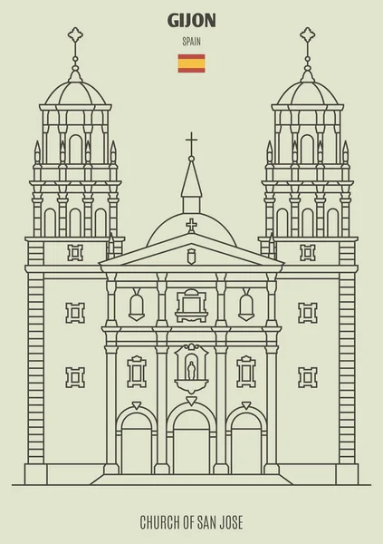 Gijon, İspanya 'daki San Jose Kilisesi. Yer imi simgesi