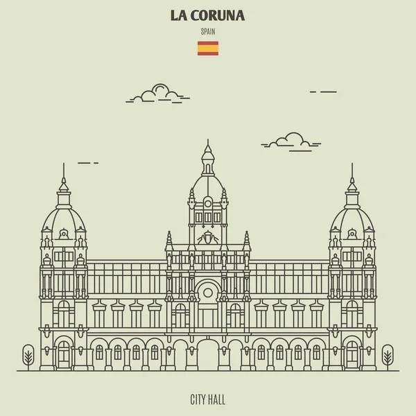 Δημαρχείο της Λα Κορούνα, Ισπανία. Εικονίδιο — Διανυσματικό Αρχείο