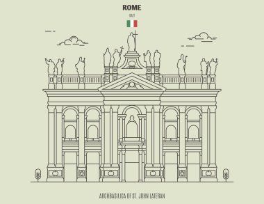 Roma, İtalya 'daki St. John Lateran Başyapıtı. Yer imi simgesi