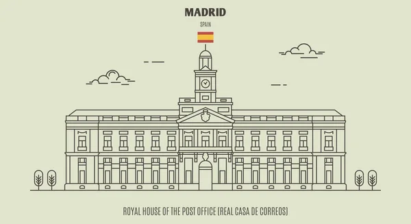 Madrid 'deki Kraliyet Postanesi (Real Casa de Correos), — Stok Vektör