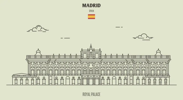 Palácio Real em Madrid, Espanha. ícone de referência — Vetor de Stock