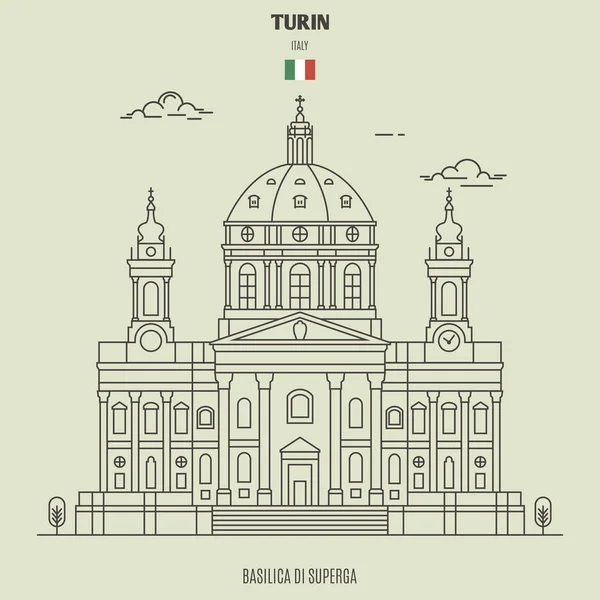 Basilica di Superga, Турин, Італія. Ландмарк — стоковий вектор