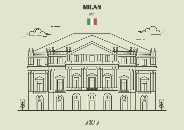 La Scala in Milan, Italy. Landmark icon — Stock Vector