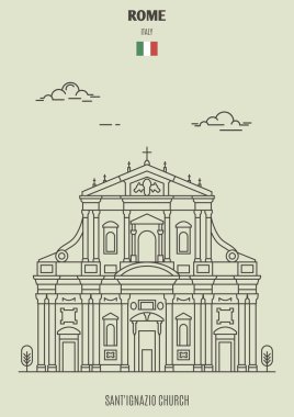 Roma, İtalya 'daki Sant' Ignazio Kilisesi. Yer imi simgesi