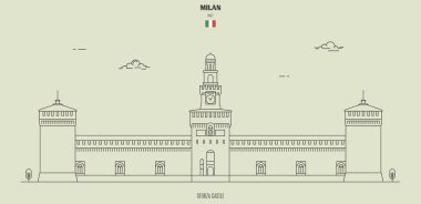 Sforza Kalesi, Milano, İtalya. Yer imi simgesi