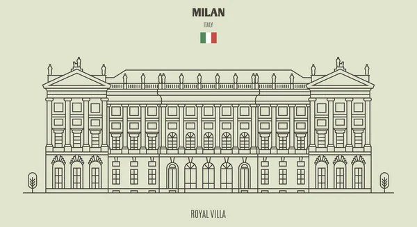 Royal Villa of Milan, Italy. Landmark icon — Stock Vector