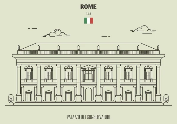Palazzo dei Conservatori a Roma. icona del punto di riferimento — Vettoriale Stock