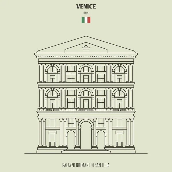 Palazzo Grimani di San Luca in Venetië, Italië. Bezienswaardigheid icoon — Stockvector