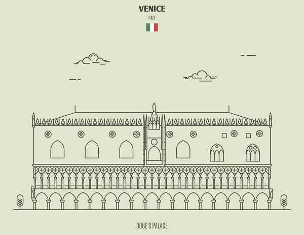 Палац Дож у Венеції, Італія. Ландмарк — стоковий вектор