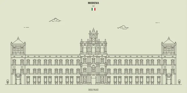 Palacio Ducal de Módena, Italia. Icono hito — Vector de stock