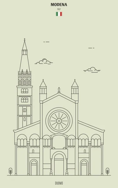 Catedral de Módena, Itália. ícone de referência —  Vetores de Stock