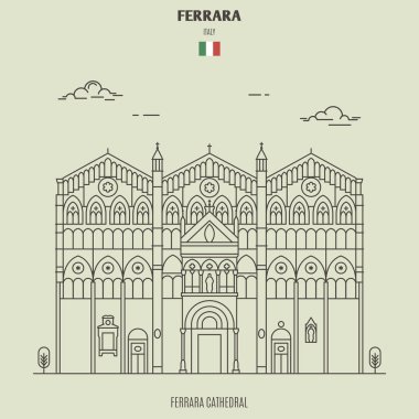 Ferrara Katedrali, İtalya. Yer imi simgesi