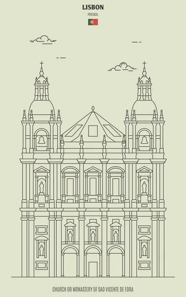Церква або монастир Сан-Вісенте-де-Фора в Лісабоні, Португалія.. — стоковий вектор