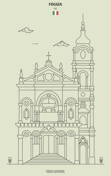Cathédrale de Foggia, Italie. icône point de repère — Image vectorielle