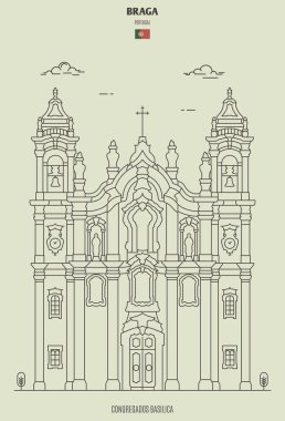 Portekiz, Braga 'daki Congregados Bazilikası. Yer imi simgesi