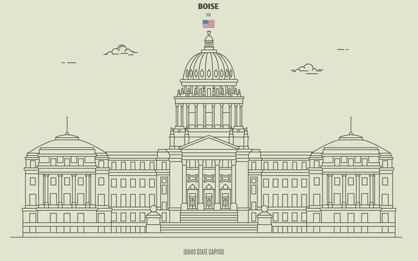 Idaho State Capitol Boise Usa Landmark Icon Linear Style — Stock Vector