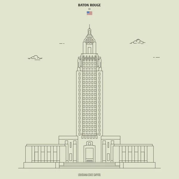 Louisiana Állam Capitol Baton Rouge Usa Mérföldkő Ikon Lineáris Stílusban — Stock Vector
