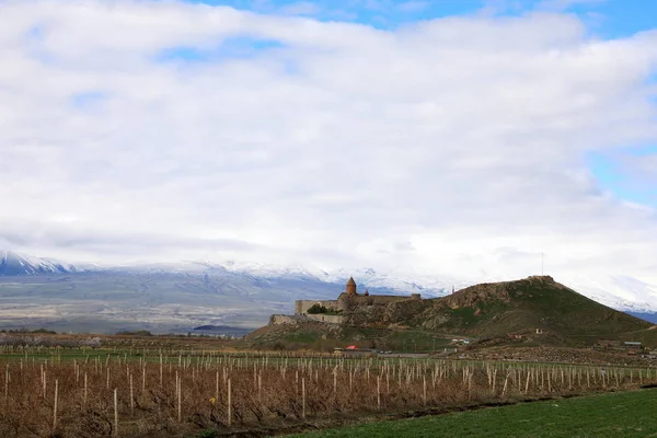 Ermenistan 'daki Ararat Dağı' ndaki Khor Virap Manastırı. — Stok fotoğraf