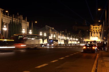Barselona, İspanya 'da bir gece. Barselona en popülerdir.