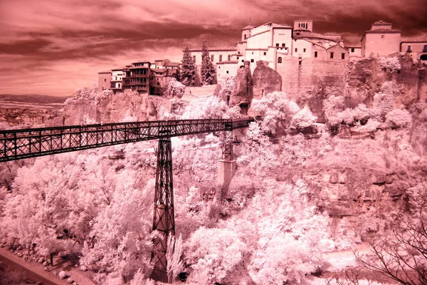 Vista generale della città di Cuenca al mattino. Castiglia-La Mancia , — Foto Stock