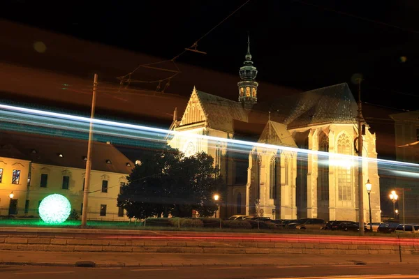 Classic Old Street Night Brno Czech Republic Brno One Most — Stock Photo, Image