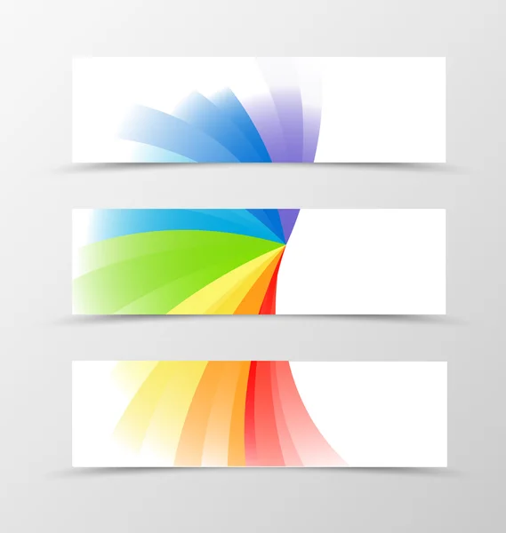 Satz Banner Regenbogen-Design — Stockvektor