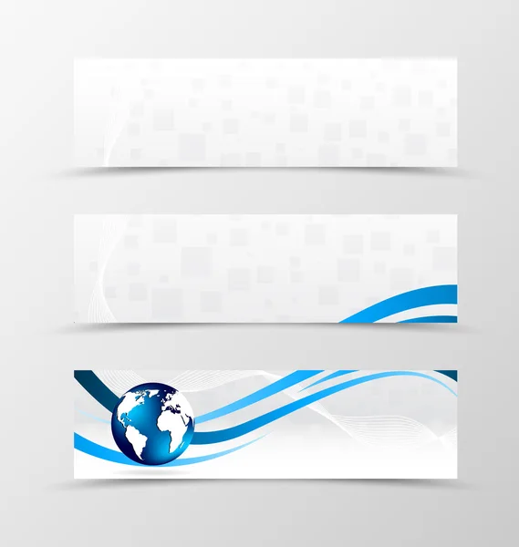 Conjunto de design de onda de banner — Vetor de Stock