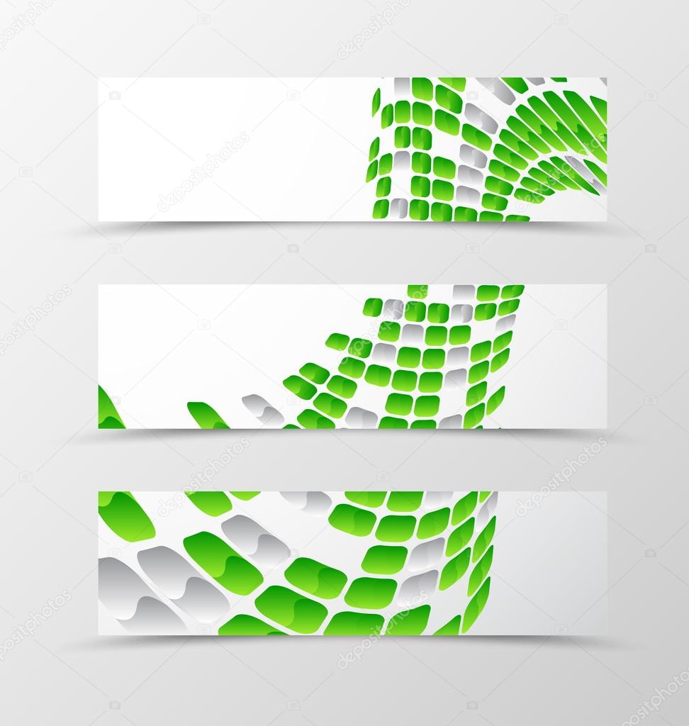 Set of banner wave design