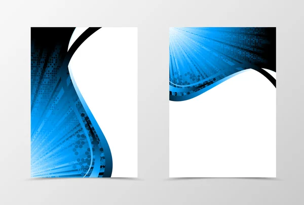 Modèle de flyer onduleur technologique avant et arrière — Image vectorielle