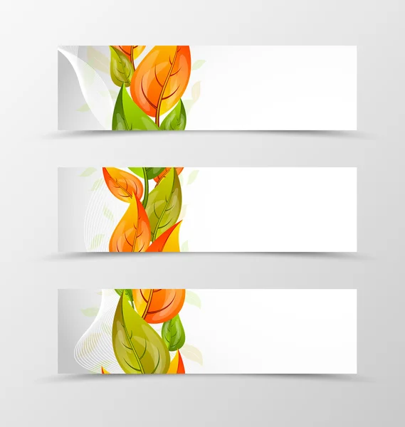 Conjunto de encabezado banner diseño natural — Archivo Imágenes Vectoriales