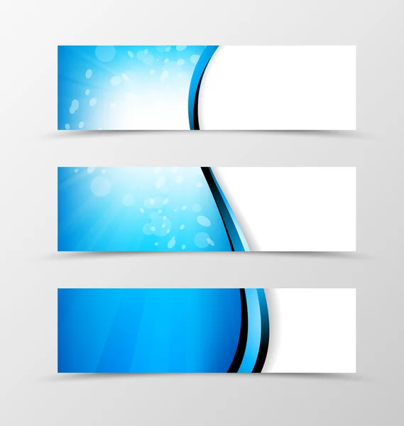 Conjunto de encabezado banner diseño de onda dinámica — Vector de stock