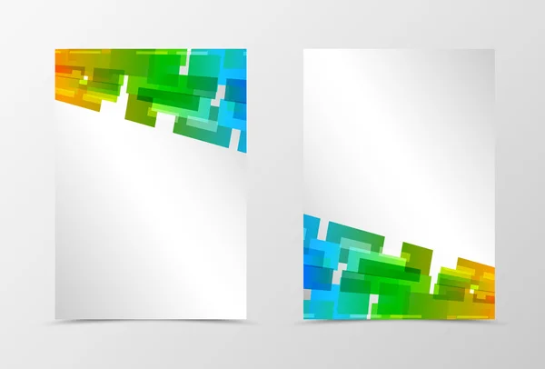 Diseño de plantilla de volante geométrico dinámico frontal y posterior — Archivo Imágenes Vectoriales