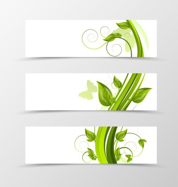 Set of header banner natural design clipart