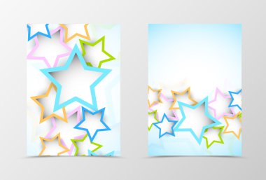 Açık ve geri dinamik geometrik flyer şablonu tasarım