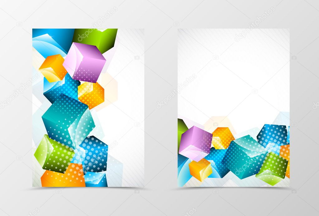 Front and back dynamic geometric flyer template design