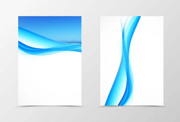 Modèle de flyer vague lisse avant et arrière — Image vectorielle