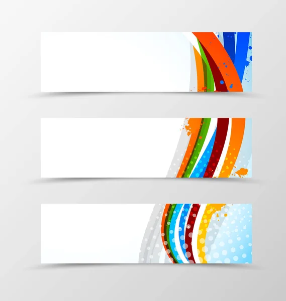 Conjunto de design de onda de banner de cabeçalho — Vetor de Stock