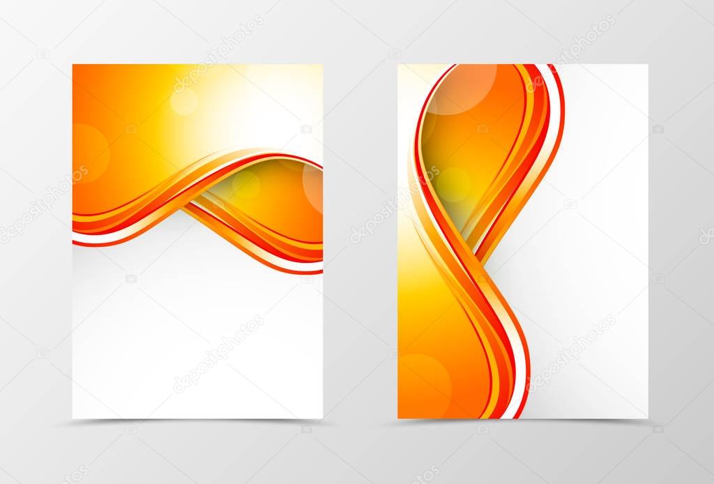 Front and back smooth wave flyer template design