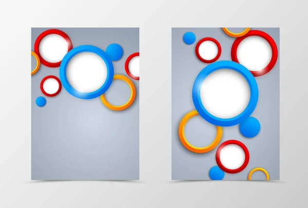 Modèle de flyer géométrique avant et arrière — Image vectorielle