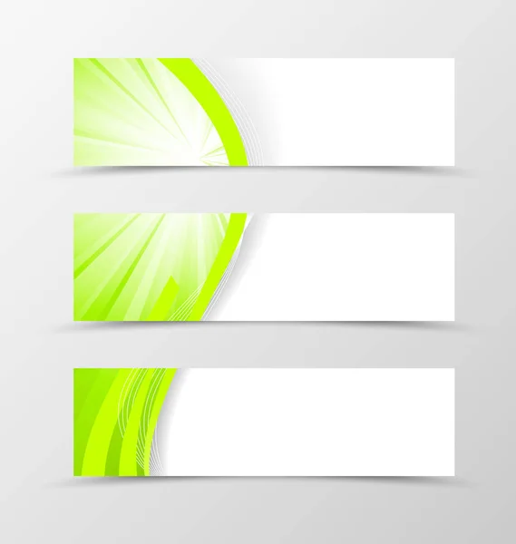 Conjunto de encabezado banner diseño ondulado — Vector de stock