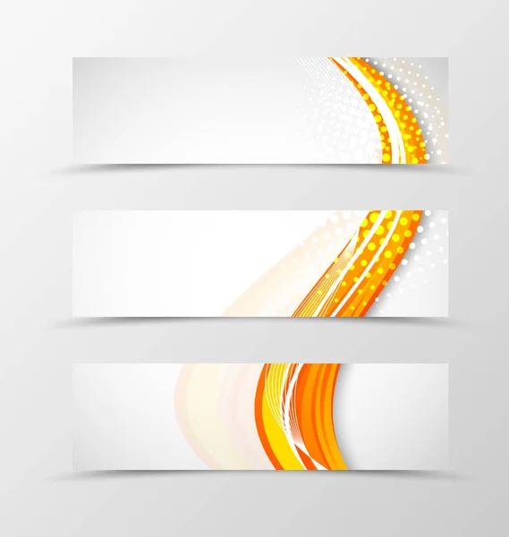 Conjunto de diseño de onda de banner de encabezado — Vector de stock