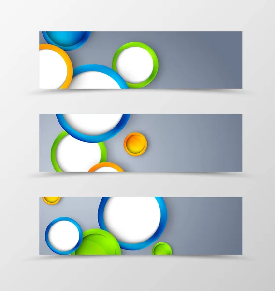 Set of header banner geometric design — Stock Vector