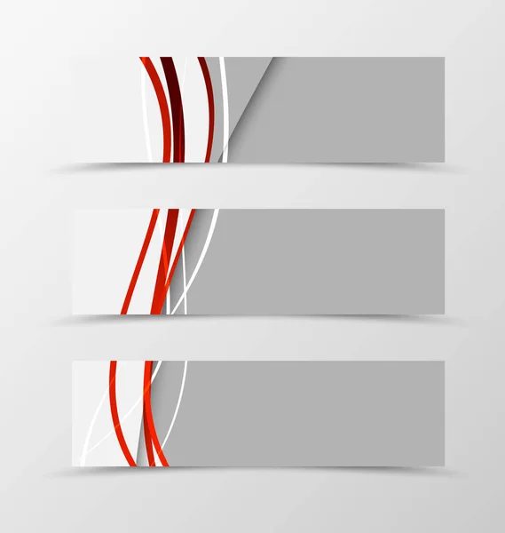 Set van golvende ontwerp van de banner van de kop — Stockvector
