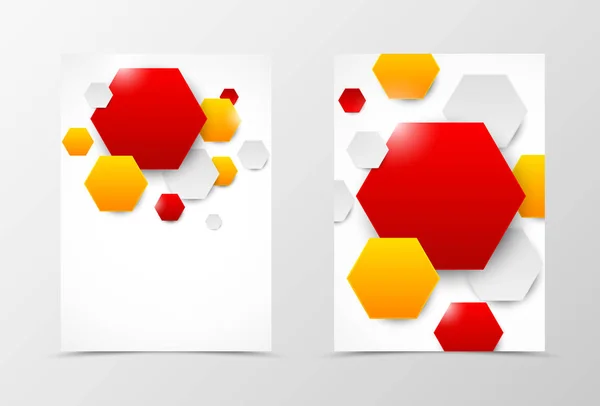 Projeto de modelo de panfleto geométrico frontal e traseira — Vetor de Stock