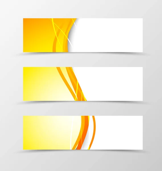 Set van dynamische golf ontwerp van de banner van de kop — Stockvector